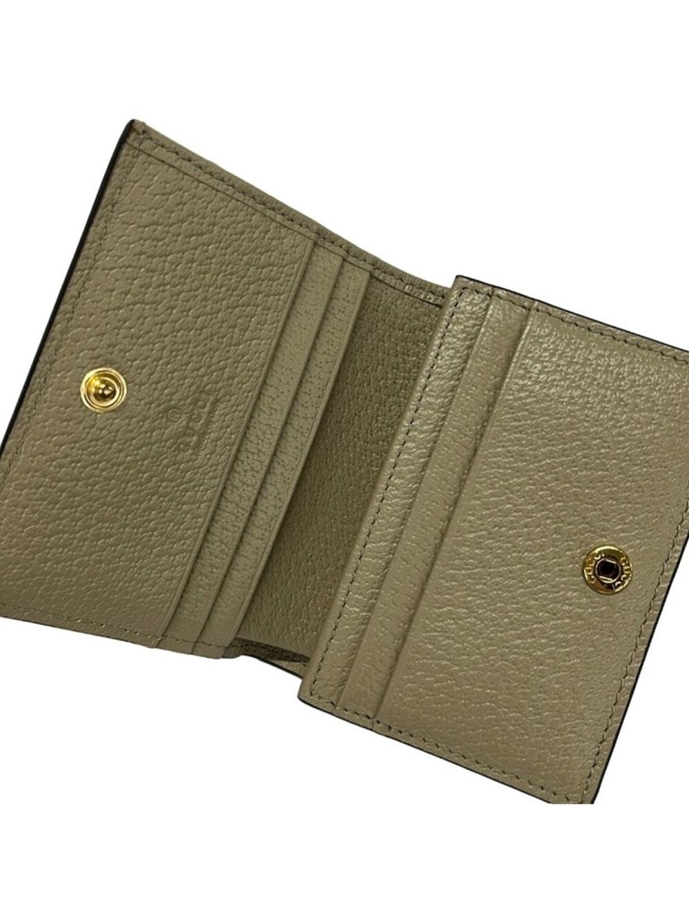 ★SOLD★ Gucci Bifold Wallet Ophidia Beige Dark Green Bordeaux Leather - Picture 3 of 6